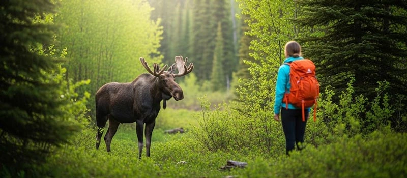 Ein Elchbulle im schwedischen Wald