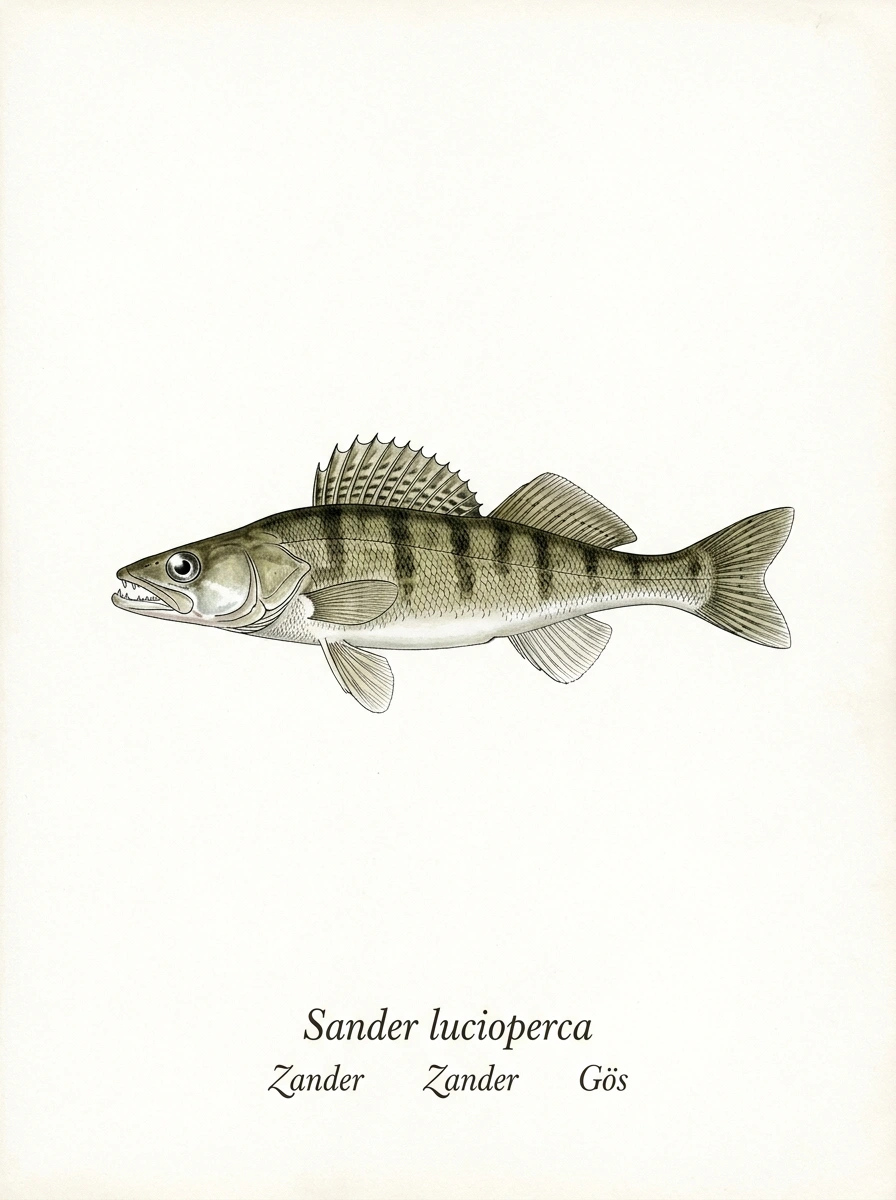 Foto oder Illustration von Zander (Sander lucioperca) in der Natur